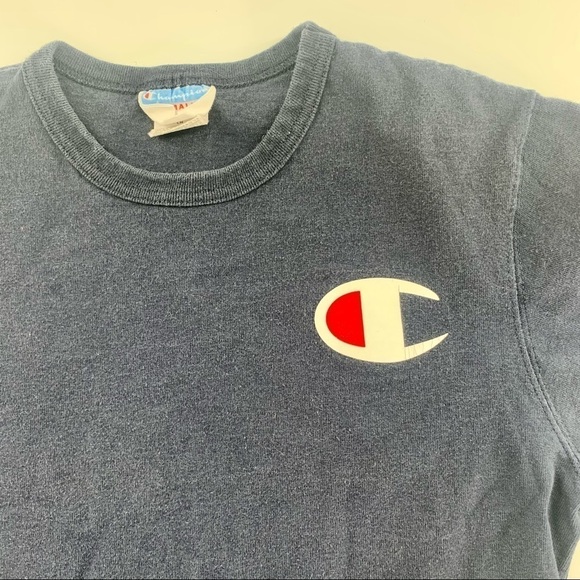 VTG 90s Champion Brand Big C Logo Short Sleeve Tee - Picture 2 of 14